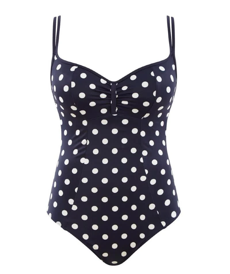 Panache Swimwear Anya Riva Spot Balconnet Wired One Piece - Navy/Vanilla - Image 5