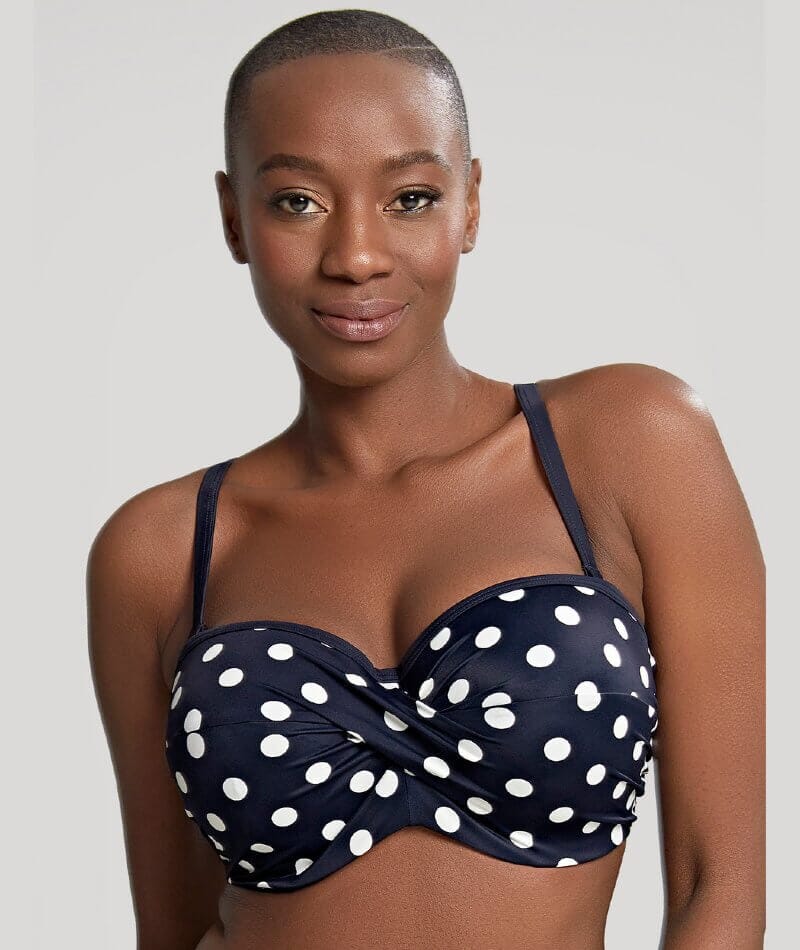Panache Swimwear Anya Riva Spot Twist Bandeau Bikini - Navy/Vanilla - Image 3