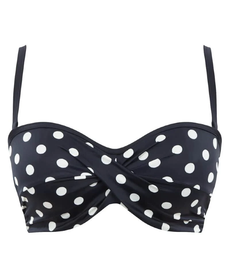 Panache Swimwear Anya Riva Spot Twist Bandeau Bikini - Navy/Vanilla - Image 8