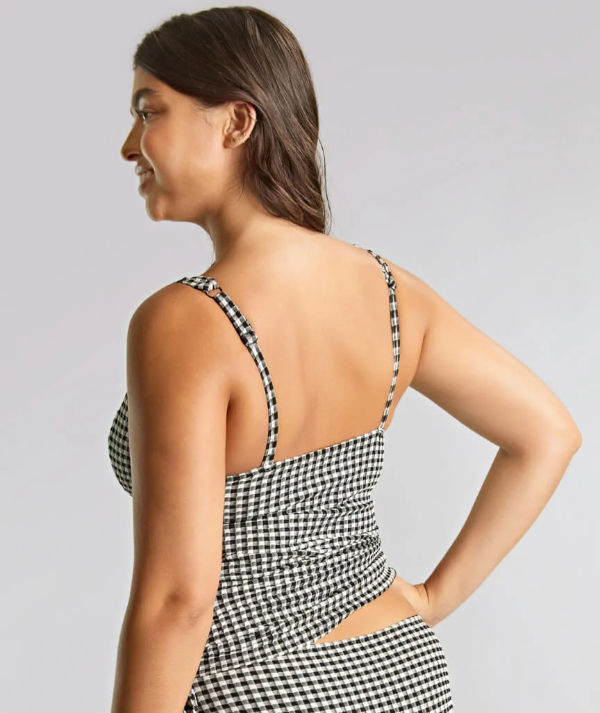 Panache Swimwear Gingham Iris Balconnet Underwired Tankini - Black Gingham - Image 3