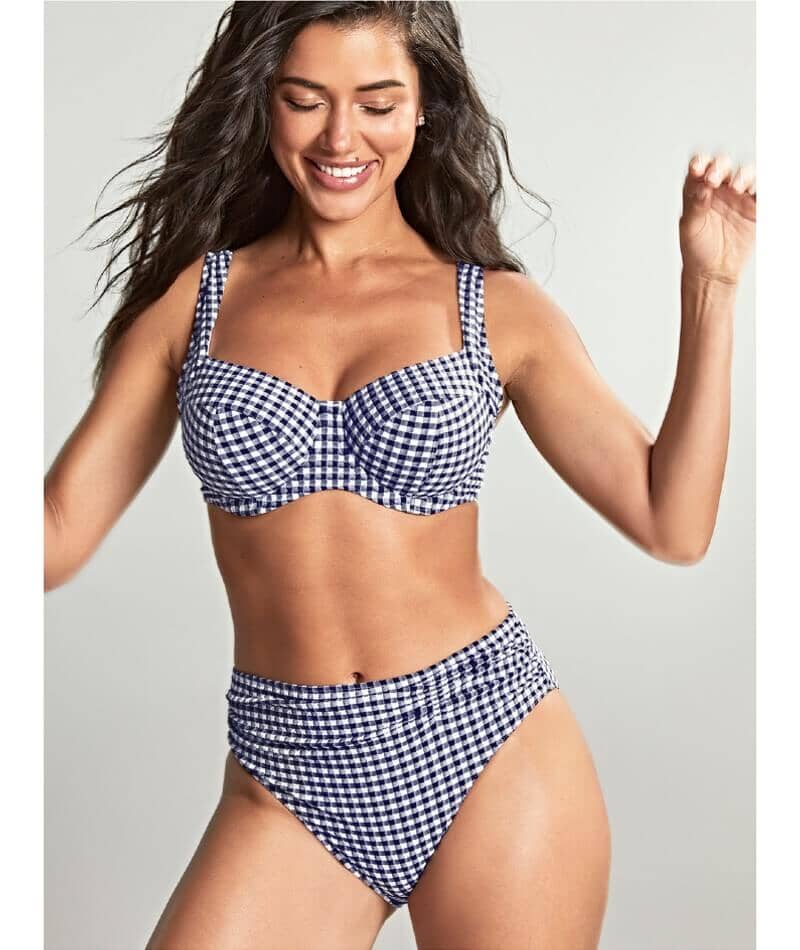 Panache Swimwear Gingham Midi Pant - Navy Gingham - Image 3