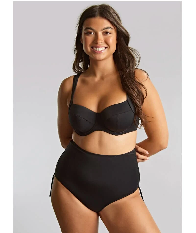 Panache Swimwear Signature  Midi Gather Brief - Black - Image 4