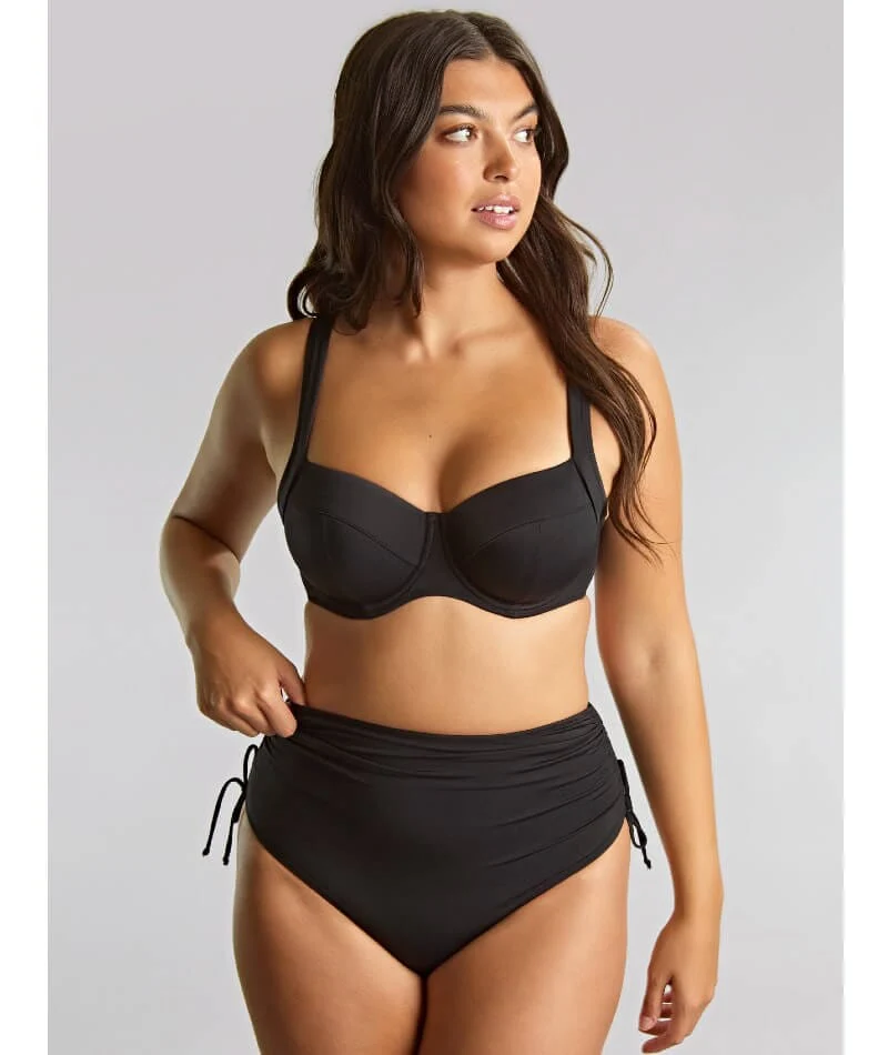Panache Swimwear Signature  Midi Gather Brief - Black - Image 6