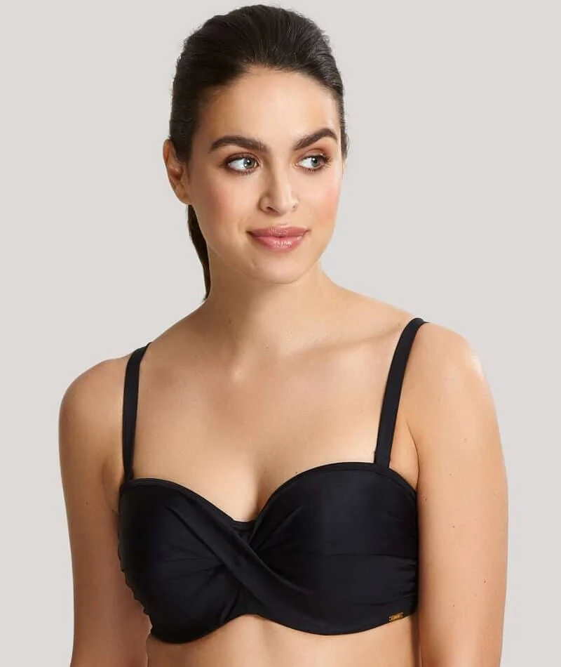 Panache Swimwear Anya Riva Twist Bandeau Underwired Bikini - Black - Image 5