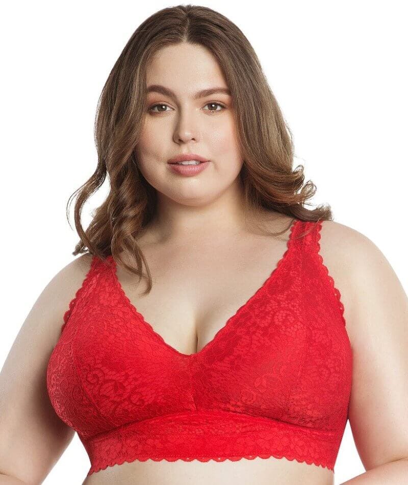Parfait Adriana Wire-free Full Bust Lace Bralette - Racing Red - Image 2