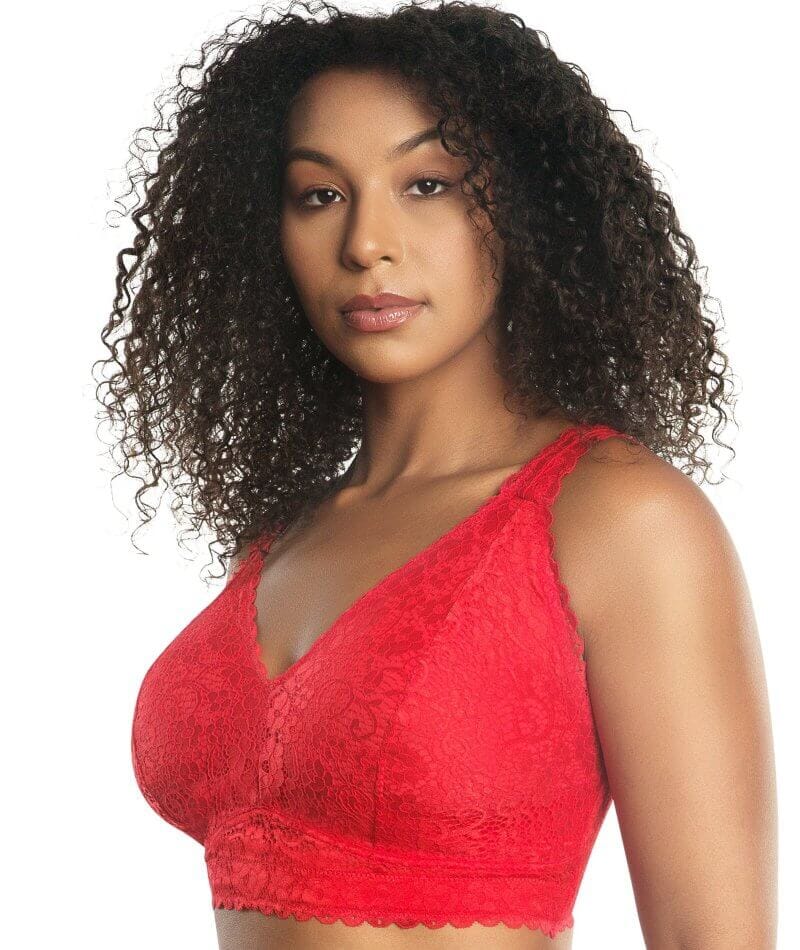 Parfait Adriana Wire-free Full Bust Lace Bralette - Racing Red - Image 4