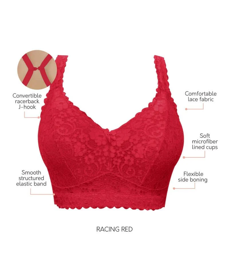 Parfait Adriana Wire-free Full Bust Lace Bralette - Racing Red - Image 5