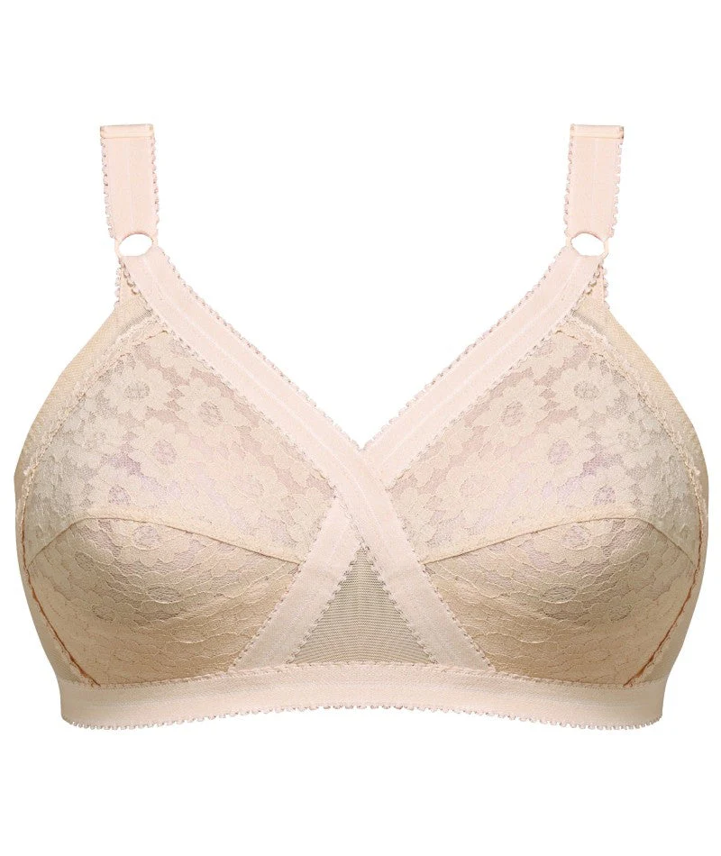 Playtex 18 Hour Cross Your Heart Wire-Free Lace Bra - Beige - Image 10