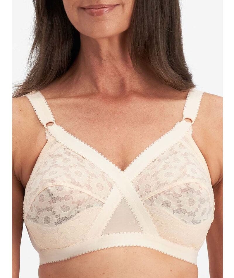 Playtex 18 Hour Cross Your Heart Wire-Free Lace Bra - Beige - Image 7