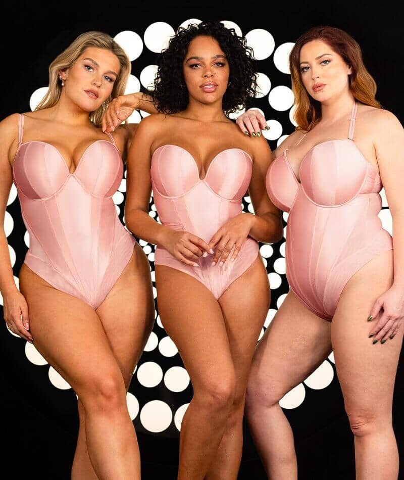 Scantilly Classique Plunge Padded Strapless Bodysuit - Powdery Pink - Image 13