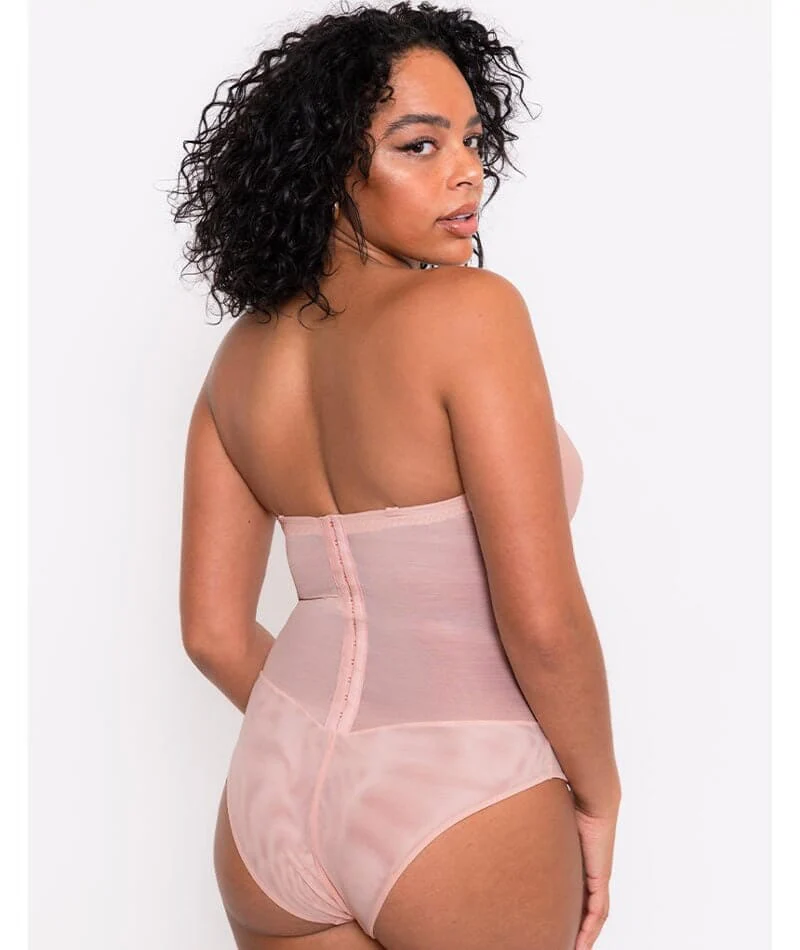 Scantilly Classique Plunge Padded Strapless Bodysuit - Powdery Pink - Image 2