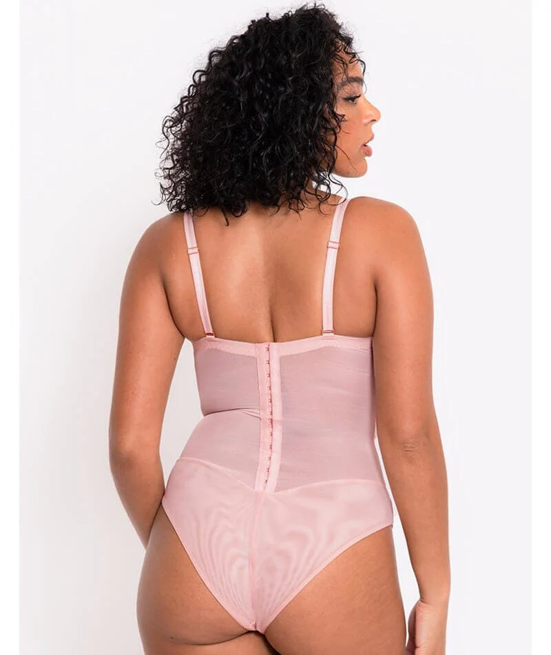 Scantilly Classique Plunge Padded Strapless Bodysuit - Powdery Pink - Image 3