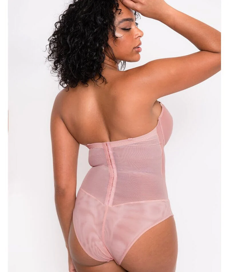 Scantilly Classique Plunge Padded Strapless Bodysuit - Powdery Pink - Image 6