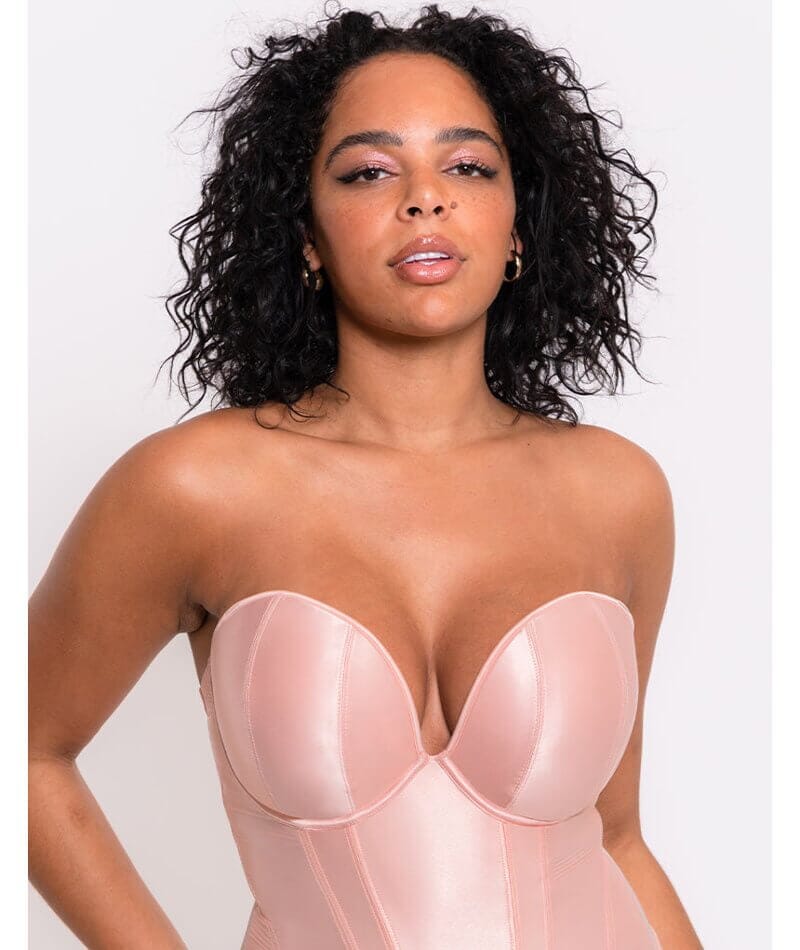 Scantilly Classique Plunge Padded Strapless Bodysuit - Powdery Pink - Image 7