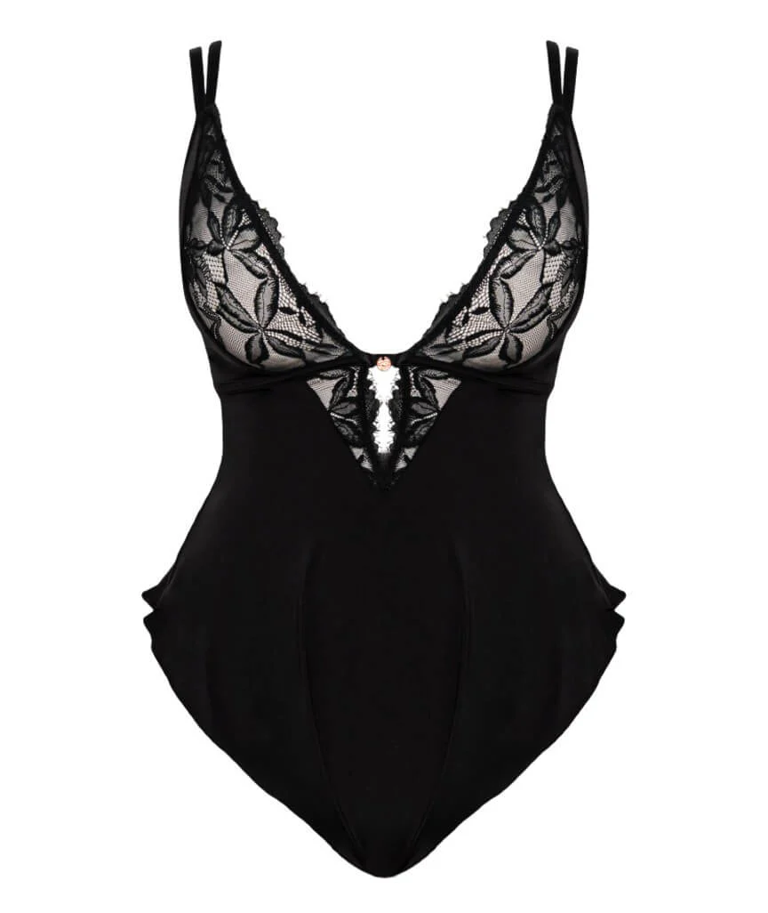 Scantilly Embrace Stretch Lace Teddy Bodysuit - Black - Image 6