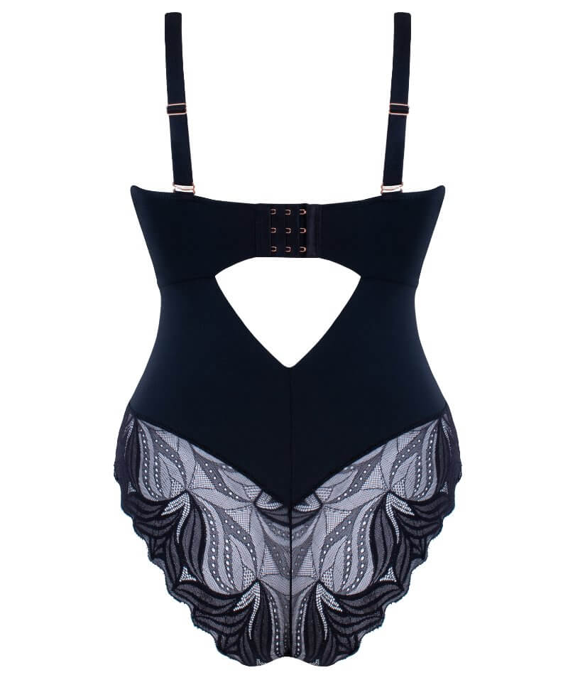 Scantilly Indulgence Stretch Lace Bodysuit - Black/Latte - Image 10