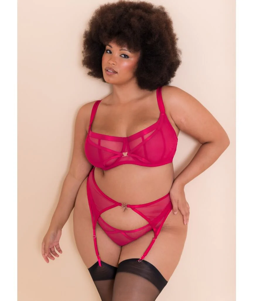 Scantilly Loved Up Suspender Belt - Crimson - Image 3