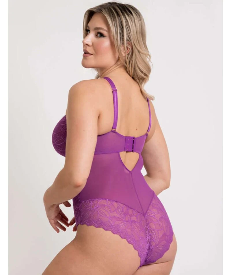 Scantilly Opulence Stretch Lace Bodysuit - Mystic Purple - Image 2