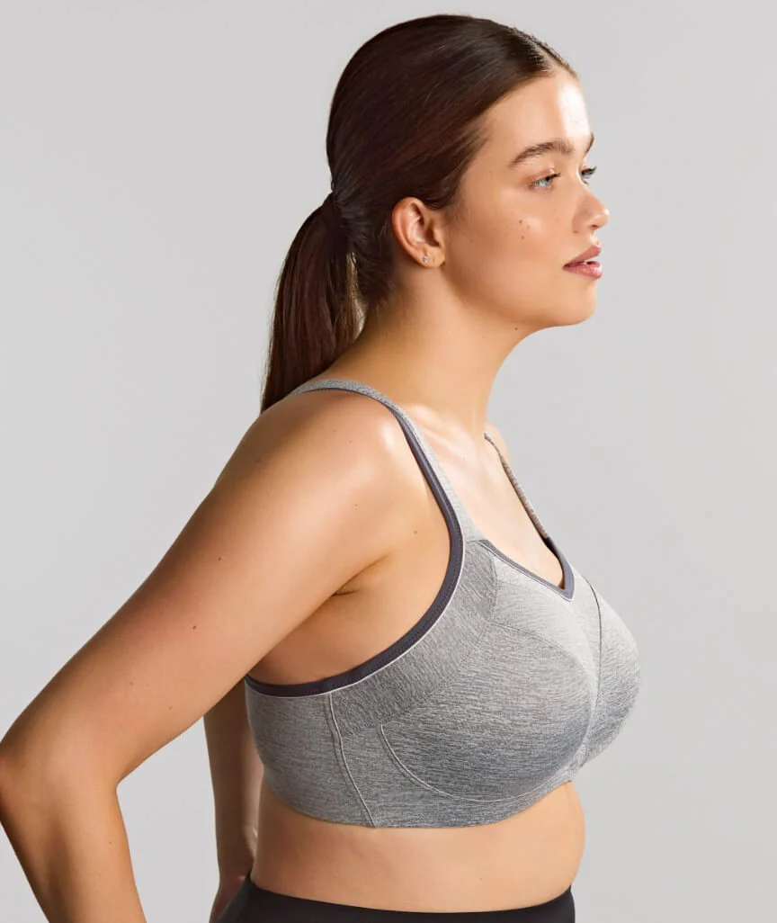 Sculptresse Activate Non Padded Underwired Sports Bra - Charcoal Marle - Image 4