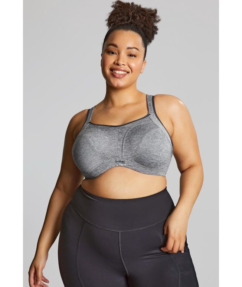 Sculptresse Activate Non Padded Underwired Sports Bra - Charcoal Marle - Image 5