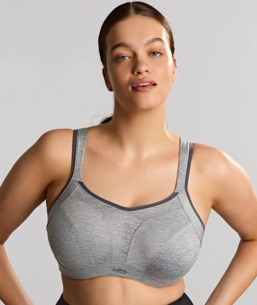 Sculptresse Activate Non Padded Underwired Sports Bra - Charcoal Marle - Image 7