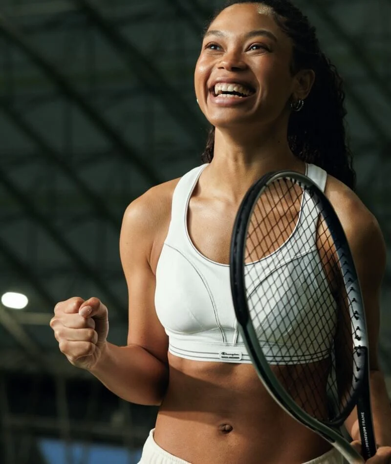 Shock Absorber Ultimate Run Wire-Free Racerback Sports Bra - White/Silver - Image 7