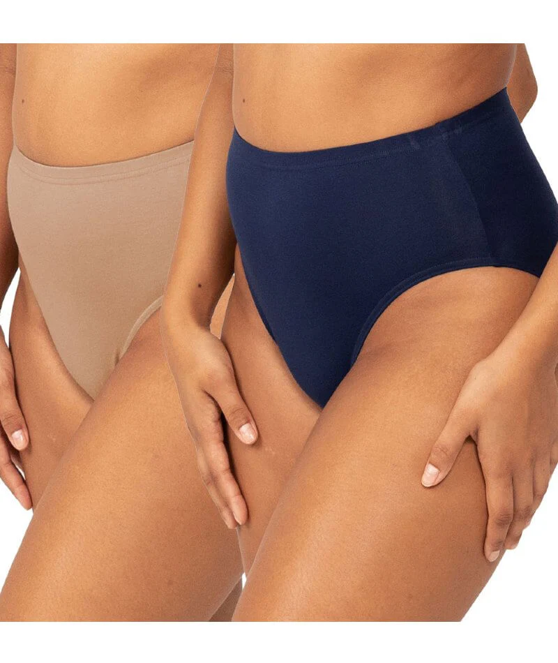 Sloggi Hikini 2 Pack Brief - Blusher Beige/Navy - Image 3
