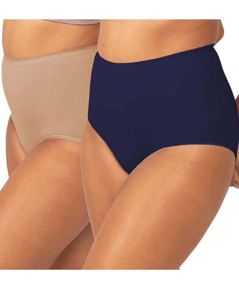 Sloggi Maxi Brief 2 Pack - Blusher Beige/Navy - Image 3