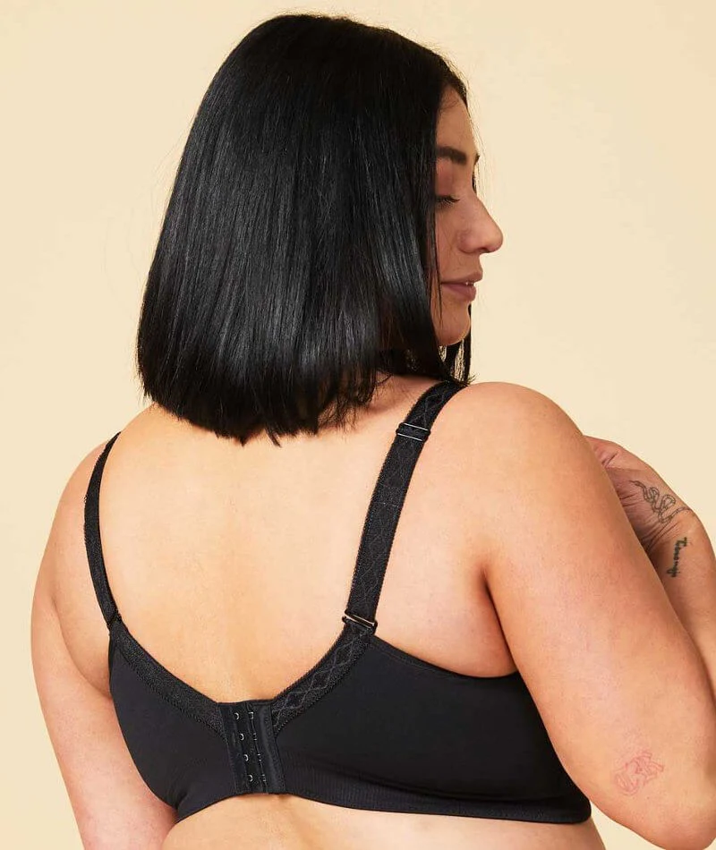 Sugar Candy Fuller Bust Seamless F-Hh Cup Wire-Free Lounge Bra - Black - Image 2