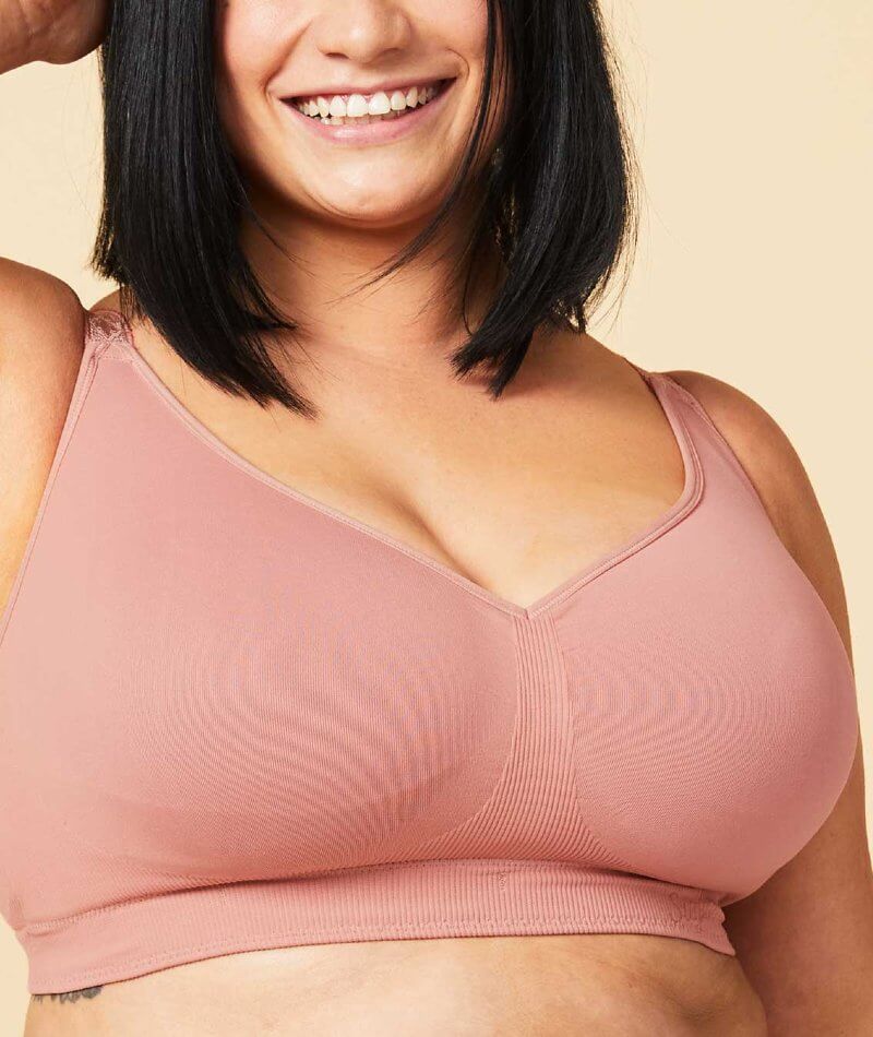 Sugar Candy Fuller Bust Seamless F-Hh Cup Wire-Free Lounge Bra - Rosewood - Image 6