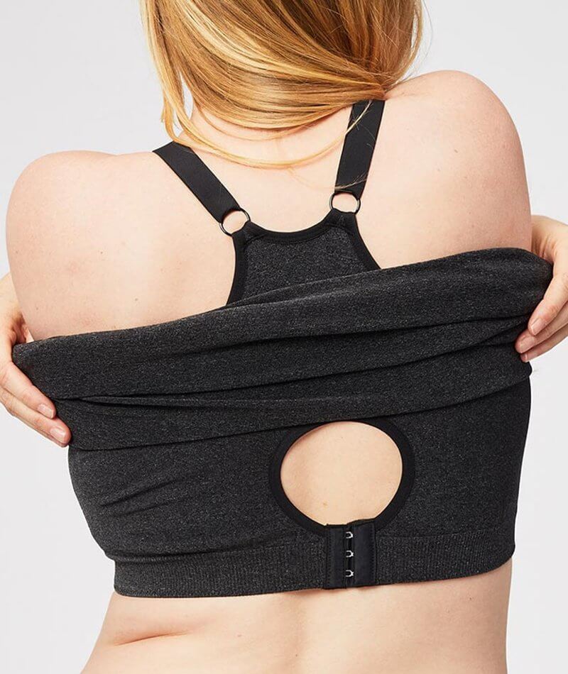 Sugar Candy Fuller Bust Seamless F-HH Cup Nursing Tank - Charcoal - Image 5