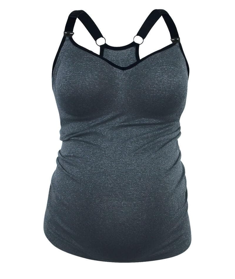 Sugar Candy Fuller Bust Seamless F-HH Cup Nursing Tank - Charcoal - Image 7