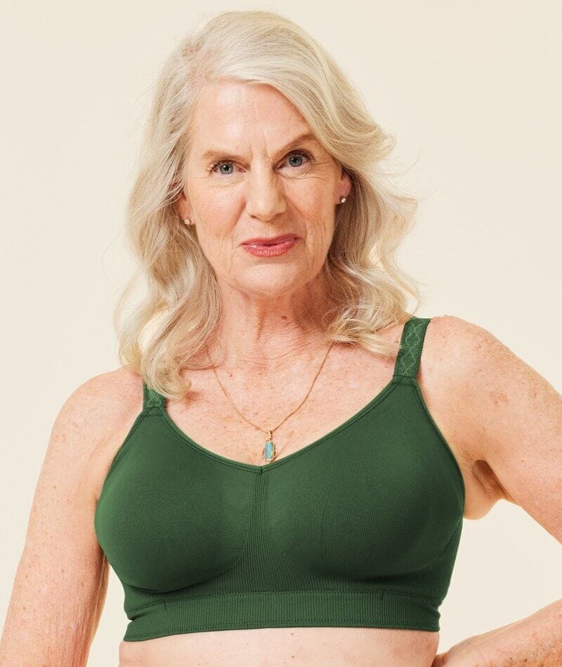 Sugar Candy Fuller Bust Seamless F-Hh Cup Wire-Free Lounge Bra - Forest Green - Image 3