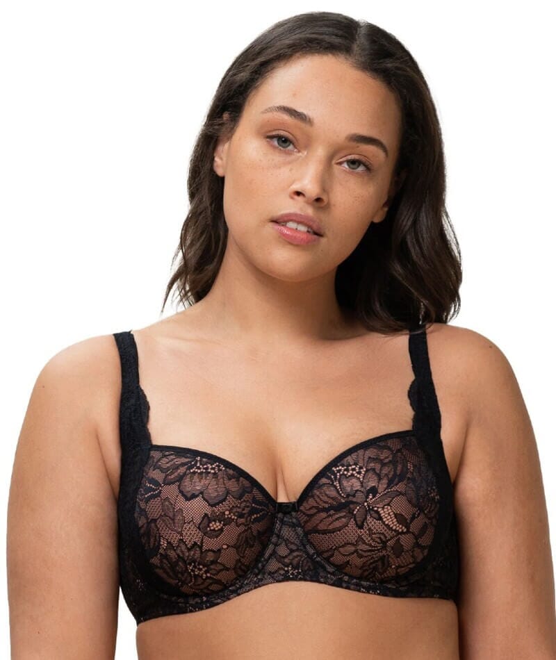 Triumph Amourette Charm Half-Cup Underwired Padded Bra - Black - Image 2