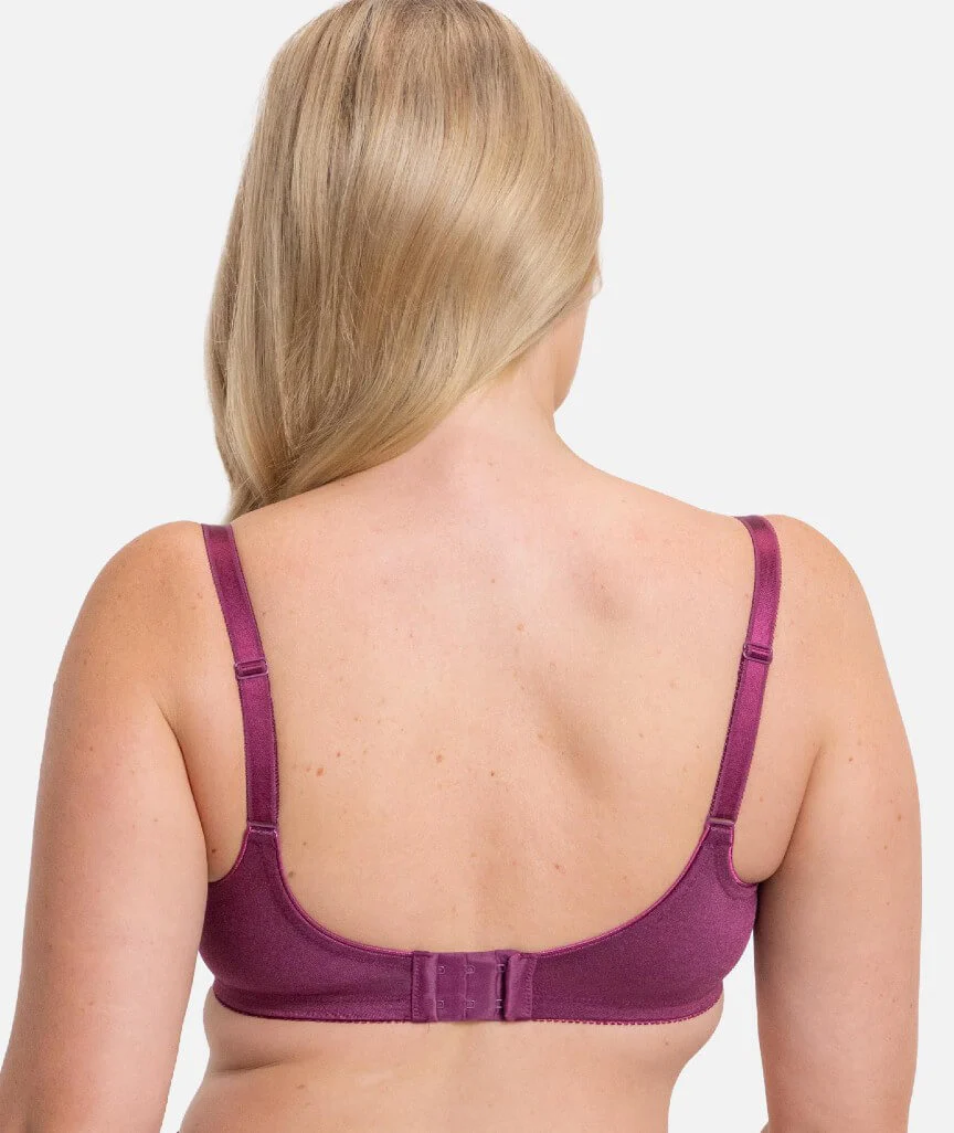 Triumph Embroidered Minimizer Bra - Flower Purple - Image 2