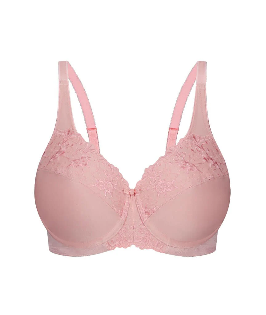 Triumph Embroidered Minimizer Bra - Strawberry Cream - Image 5