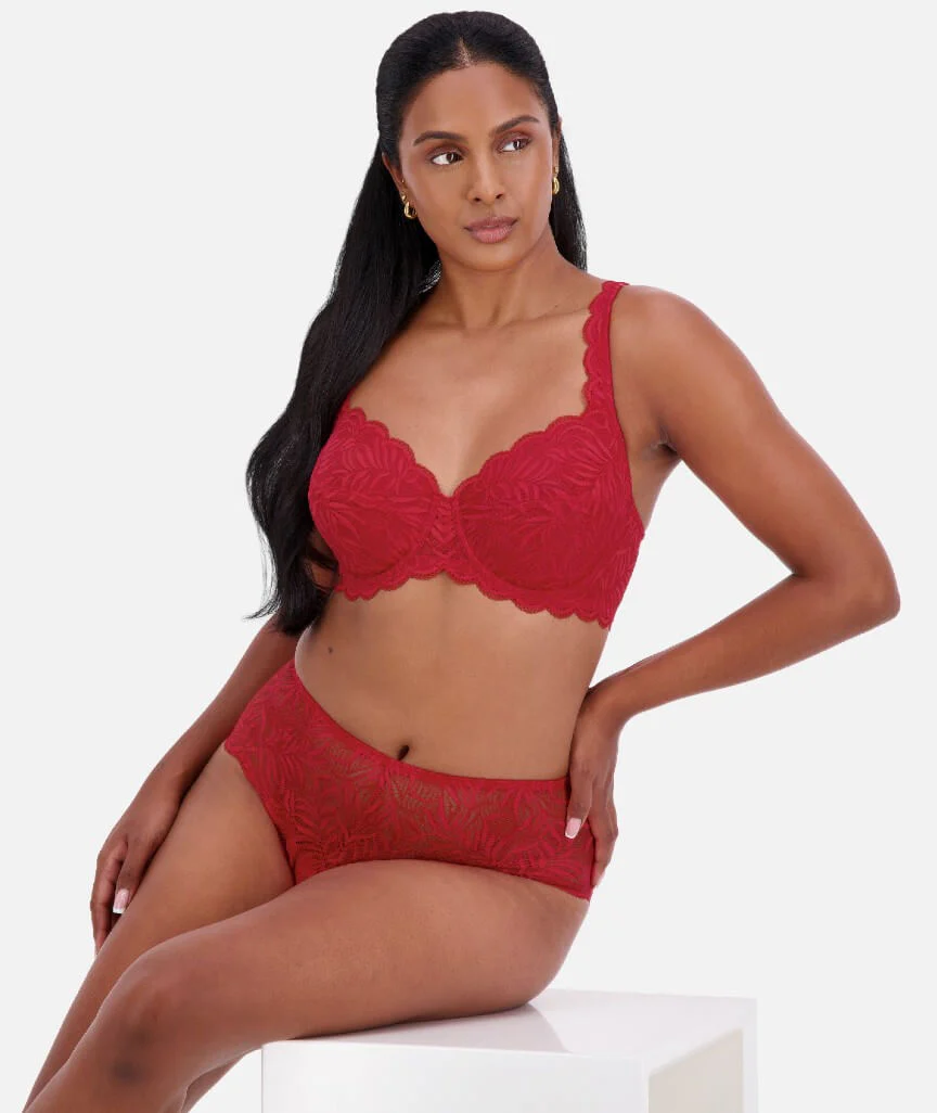 Triumph Essential Lace Balconette Bra - Mars Red - Image 4
