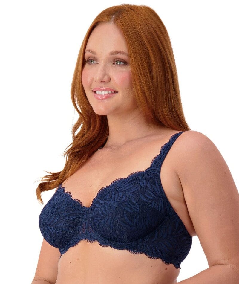 Triumph Essential Lace Balconette Bra - Navy Blue - Image 3