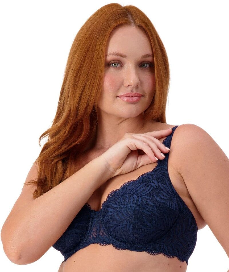 Triumph Essential Lace Balconette Bra - Navy Blue - Image 4