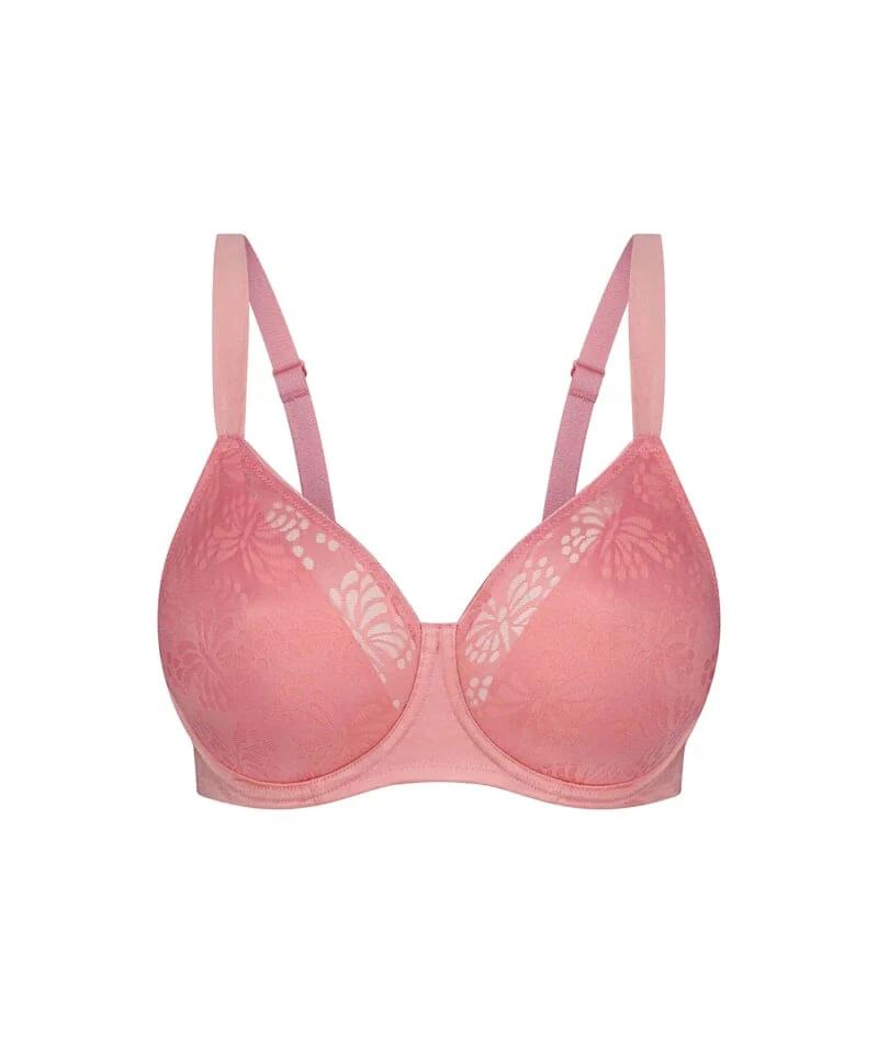 Triumph Lacy Minimizer 2 Pack Bra - Toasted Almond/Cherry Rose - Image 11