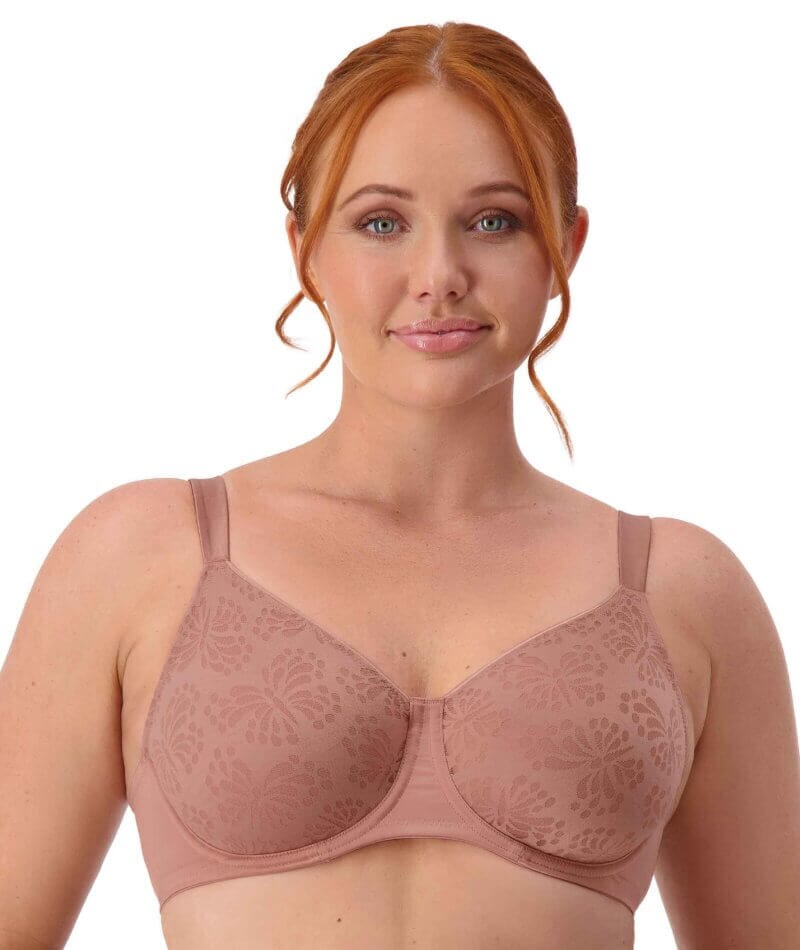 Triumph Lacy Minimizer 2 Pack Bra - Toasted Almond/Cherry Rose - Image 2