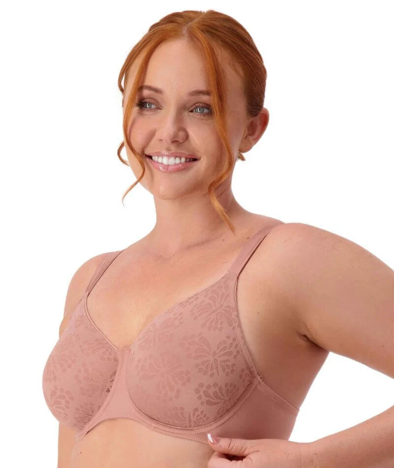 Triumph Lacy Minimizer 2 Pack Bra - Toasted Almond/Cherry Rose - Image 6