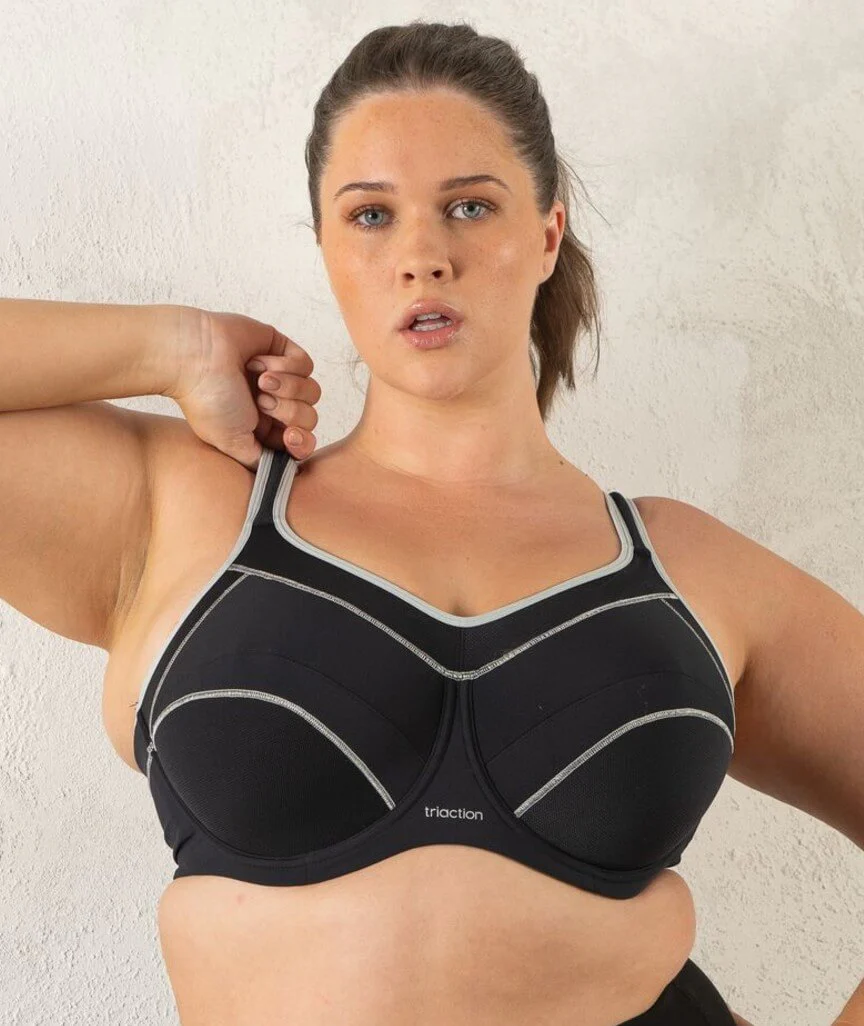 Triumph Triaction Performance Sports Bra - Black / Silver - Image 10