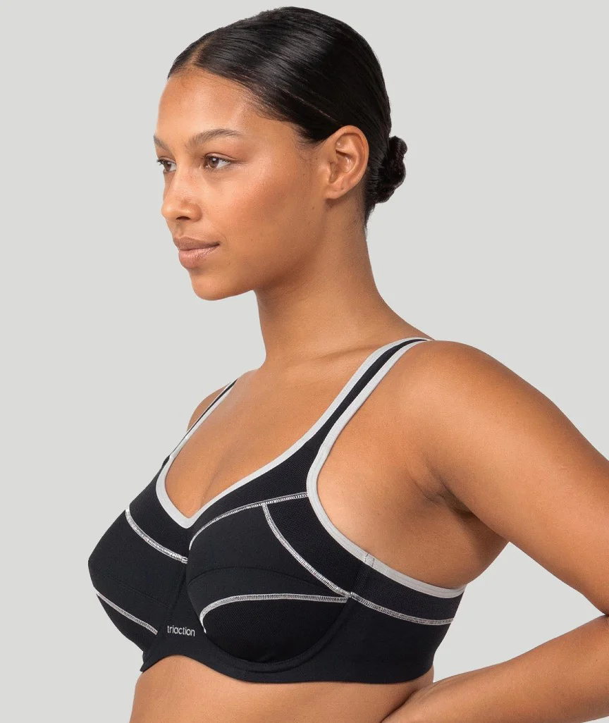 Triumph Triaction Performance Sports Bra - Black / Silver - Image 5