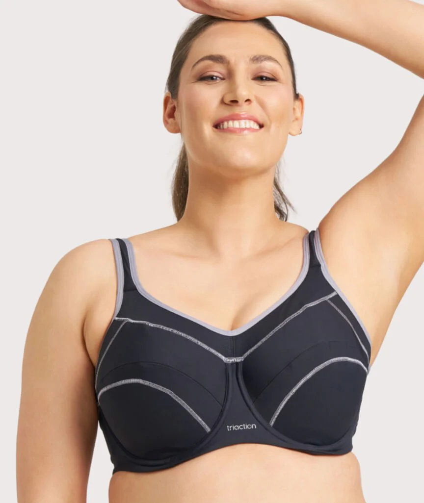 Triumph Triaction Performance Sports Bra - Black / Silver - Image 6