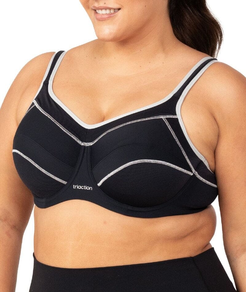 Triumph Triaction Performance Sports Bra - Black / Silver - Image 8