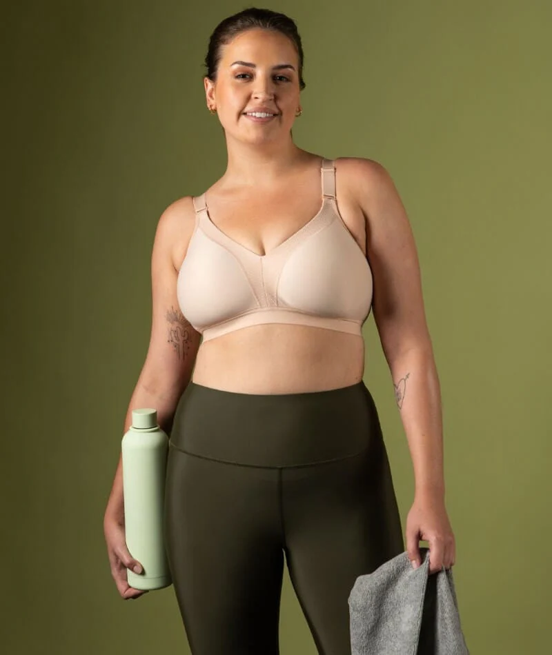 Triumph Triaction Wellness Wire-free Sports Bra - Neutral Beige - Image 7