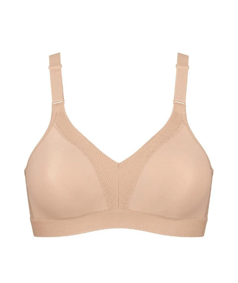 Triumph Triaction Wellness Wire-free Sports Bra - Neutral Beige - Image 8