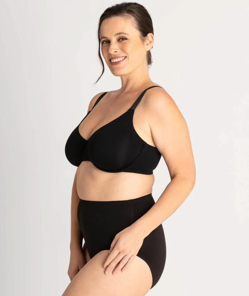 Underbliss Invisibliss Moulded Microfibre Underwire Bra - Black - Image 10
