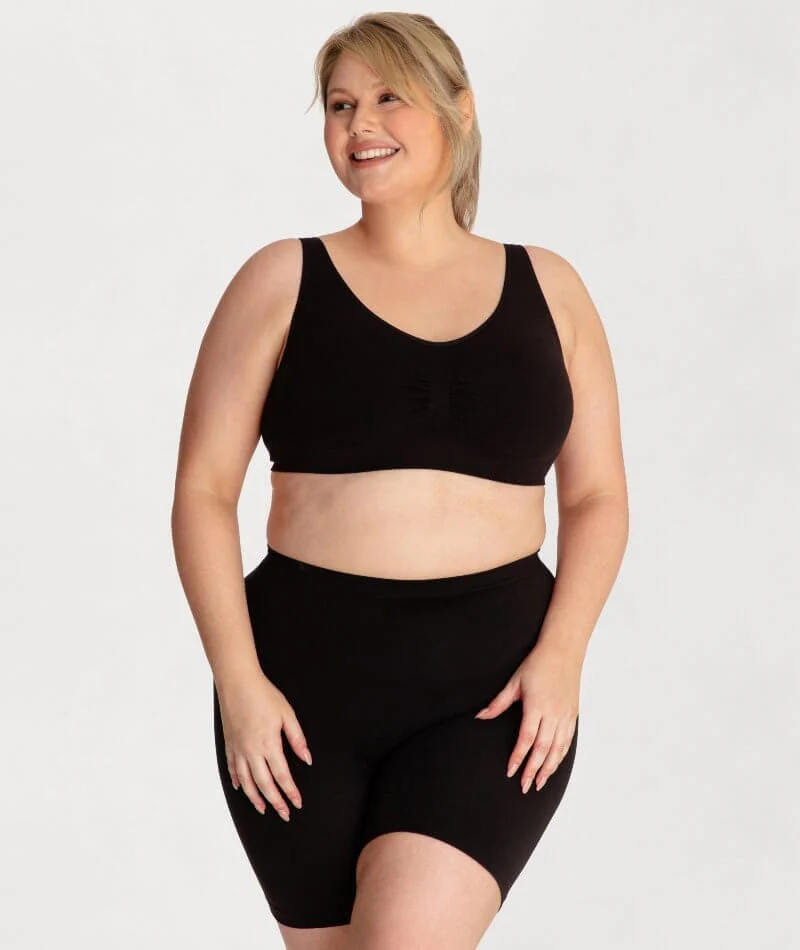 Underbliss Seamless Bamboo Blend Comfort Wire-free Bra 2 Pack - Black/Frappe - Image 16